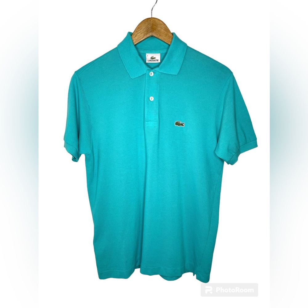 Lacoste turquoise pique polo shirt, men’s 3 (small)